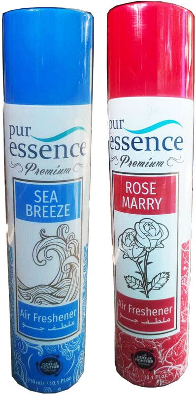 Pur essence Rose Marry & Sea Brez Air&Room Freshener, 310 ml Pack Of-2 Spray  (2 x 310 ml)