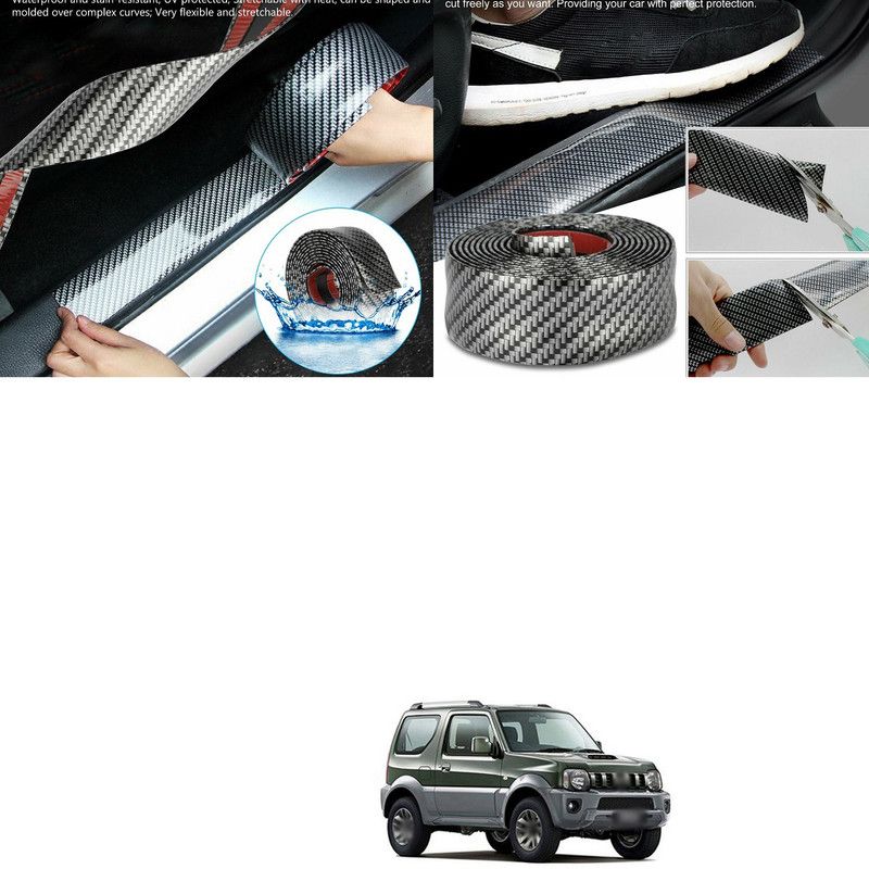 XZRTZ Carbon Fiber Wrap Film Individualized Car Door Sill Protector Self-Adhesive Car Bumper Protector,Waterproof Auto Door Entry Guard Sticker,Anti-Collision Strip Rubber Scratch Protection Strip,C137 Door Sill Plate