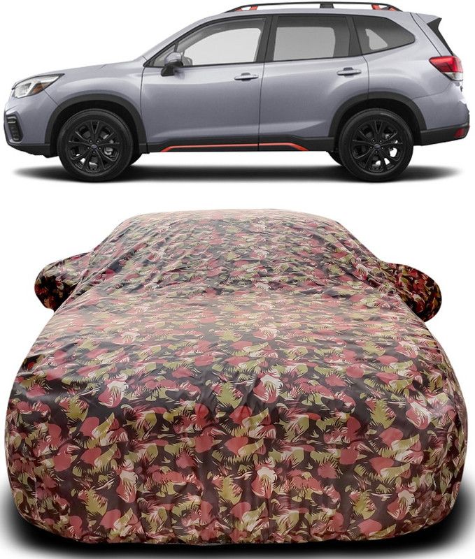 MoTRoX Car Cover For Subaru Forester (With Mirror Pockets)  (Green, Red)