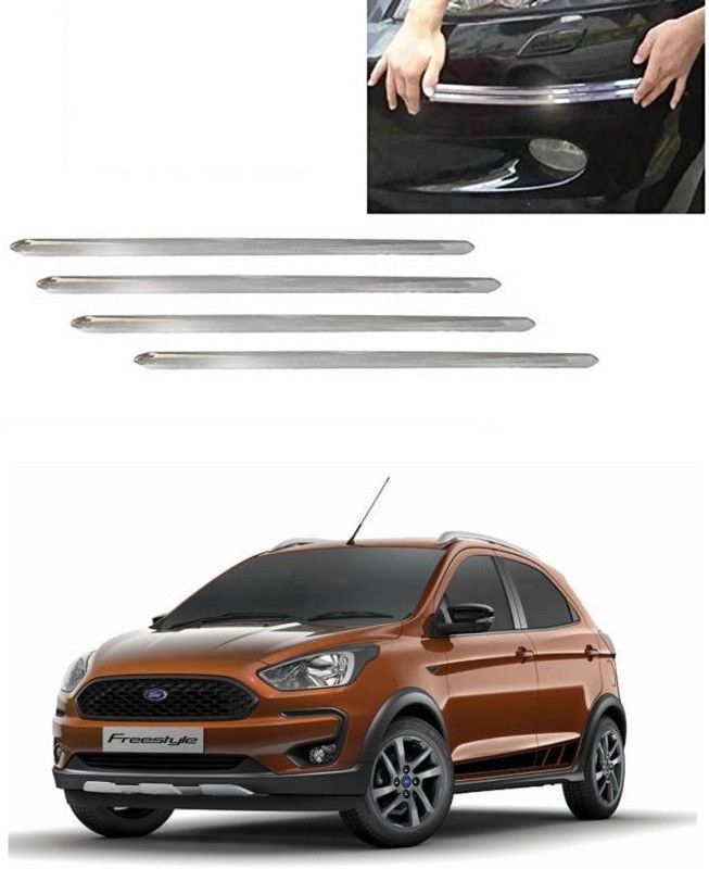 PRTEK Plastic Car Bumper Guard  (Silver, Pack of 4, Ford, Universal For Car)