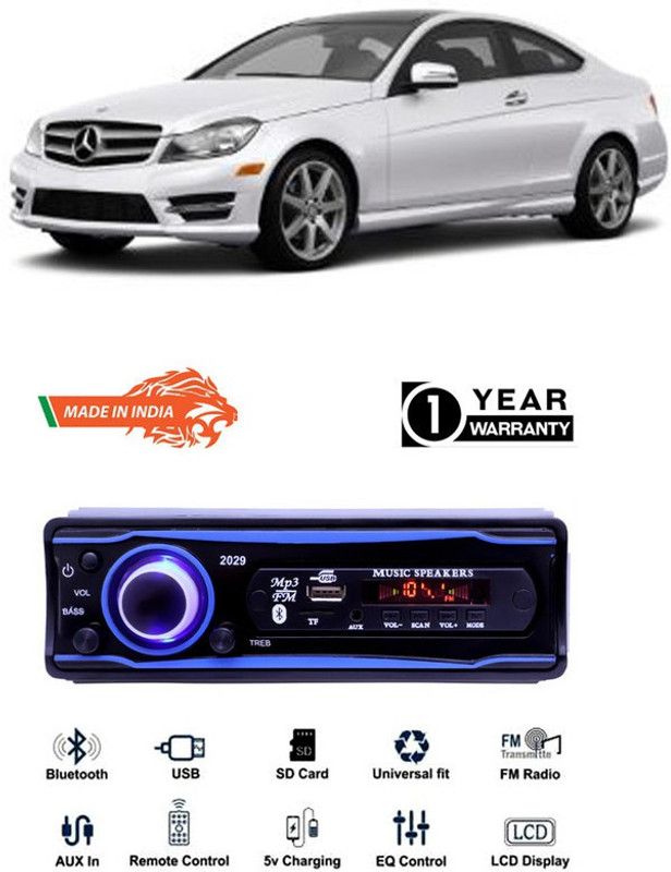 Purpleheart Blue 2029 USB/AUX/SD/BLUETOOTH/FM/MP3 BOOM MASTER STANDARD-PP374 Car Stereo  (Single Din)