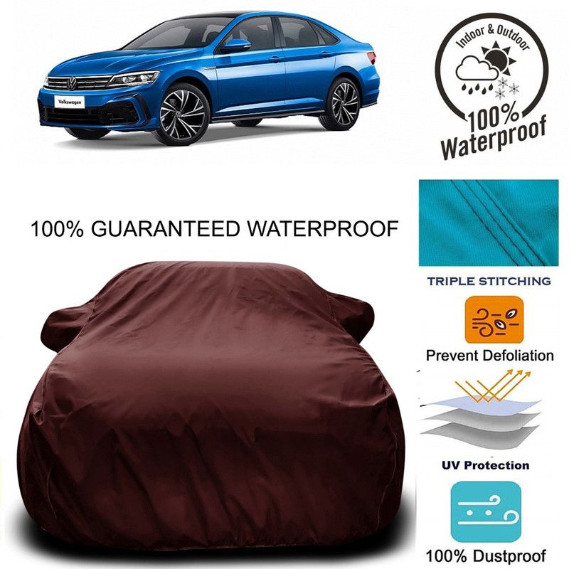 AutoBurn Car Cover For Volkswagen Jetta Facelift (With Mirror Pockets)  (Maroon)