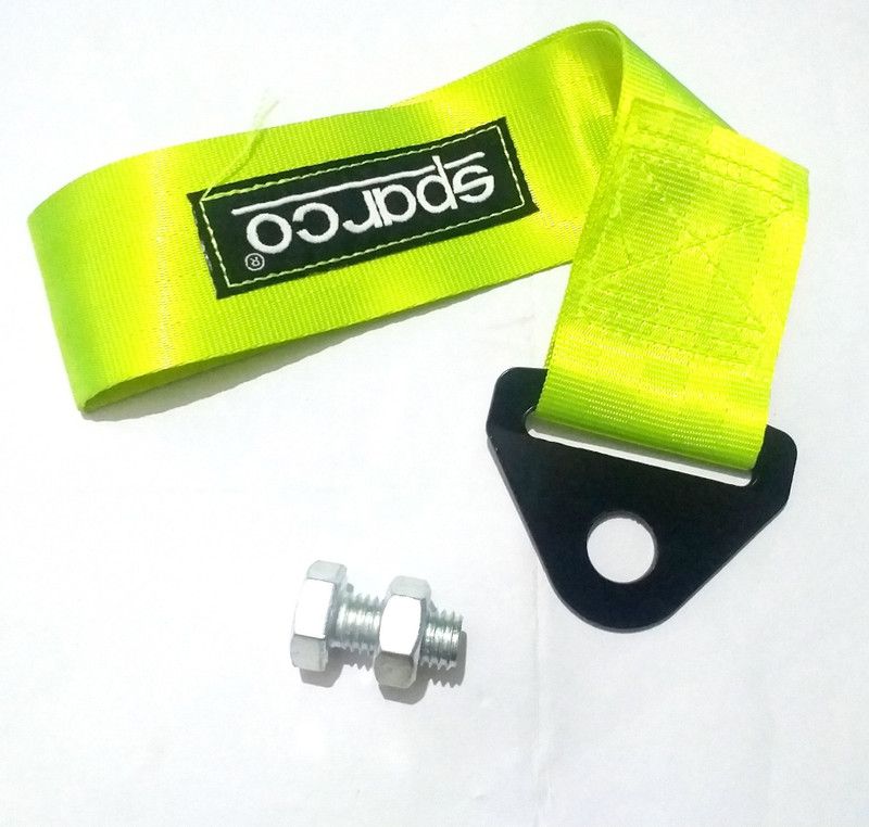 Znee Smart 2 Tons Racing Car Tow Towing Strap for Front Bumper Hook Truck (Light green) 0.2 m Towing Cable  (Nylon, 1000 kg Pull Capacity)