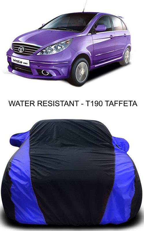 Ascension Car Cover For Tata Vista (With Mirror Pockets)  (Black, Blue)