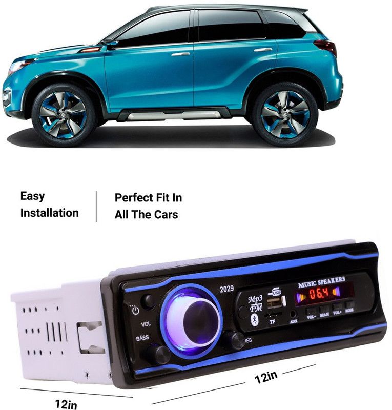 EverLand Blue Stereo-999 BLUETOOTH/USB/SD/AUX/FM/MP3 (BLUE & Black)-0-333 Car Stereo  (Single Din)