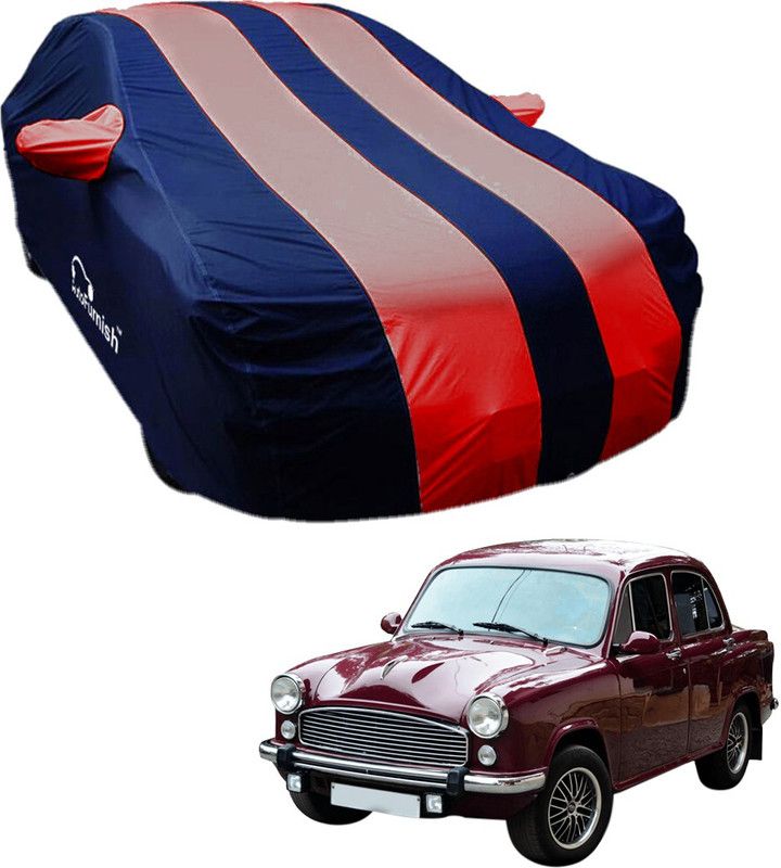 AutoFurnish Car Cover For HM Ambassador (With Mirror Pockets)  (Blue, Red)