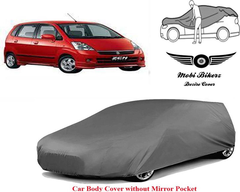 mobibikerz Car Cover For Maruti Suzuki Zen MPFI (Without Mirror Pockets)  (Grey)