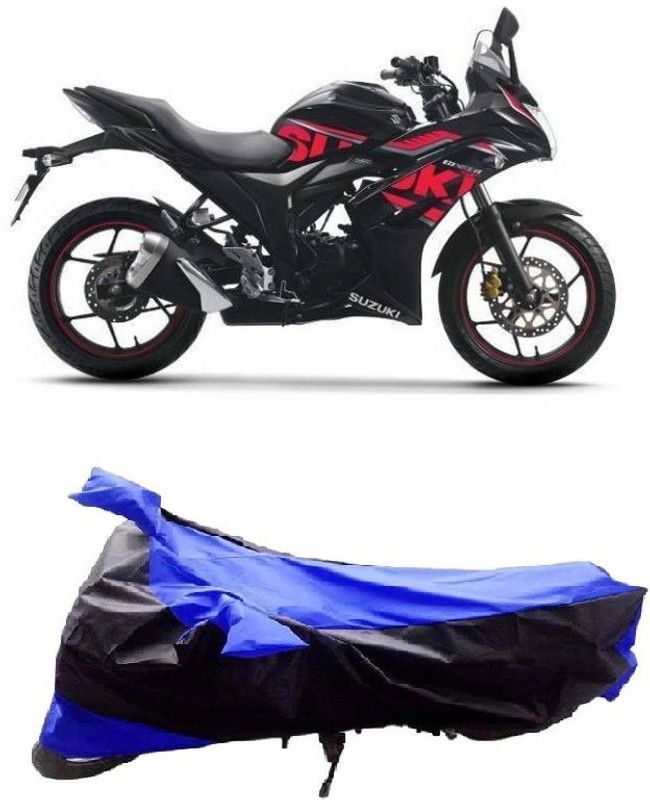 TGP GROUP Waterproof Two Wheeler Cover for Suzuki  (Gixxer SF, Black, Blue)
