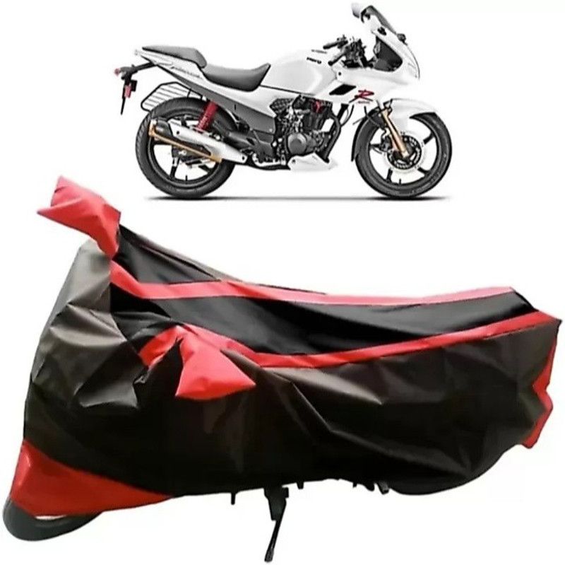 KAROBAR Two Wheeler Cover for Hero  (Karizma, Red, Black)