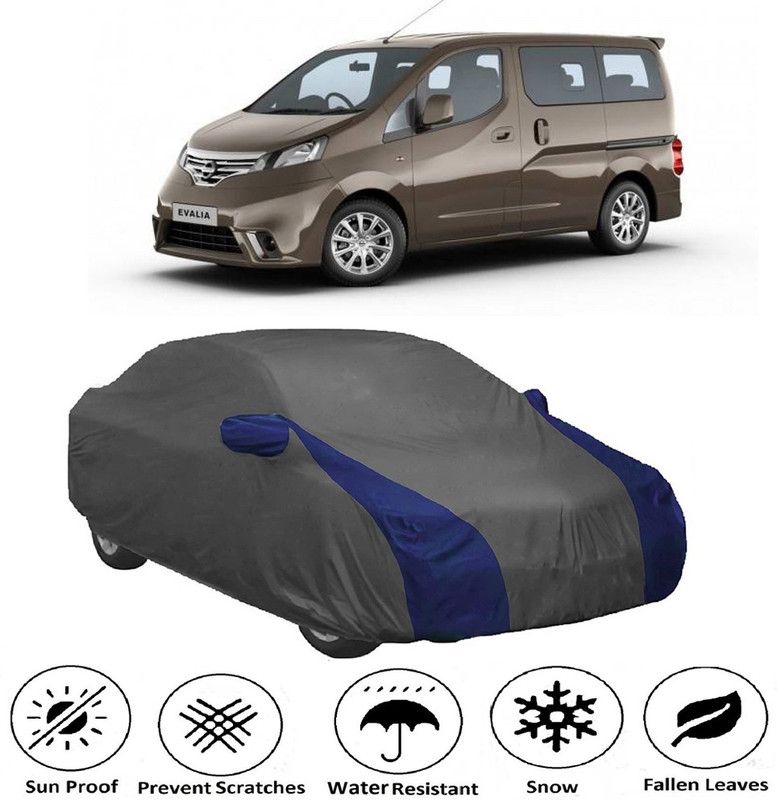 AUTOGARH Car Cover For Nissan Evalia (With Mirror Pockets)  (Grey, Blue)