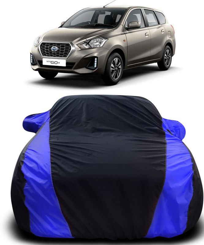 Gavya Car Cover For Datsun Go+ (With Mirror Pockets)  (Black, Blue)