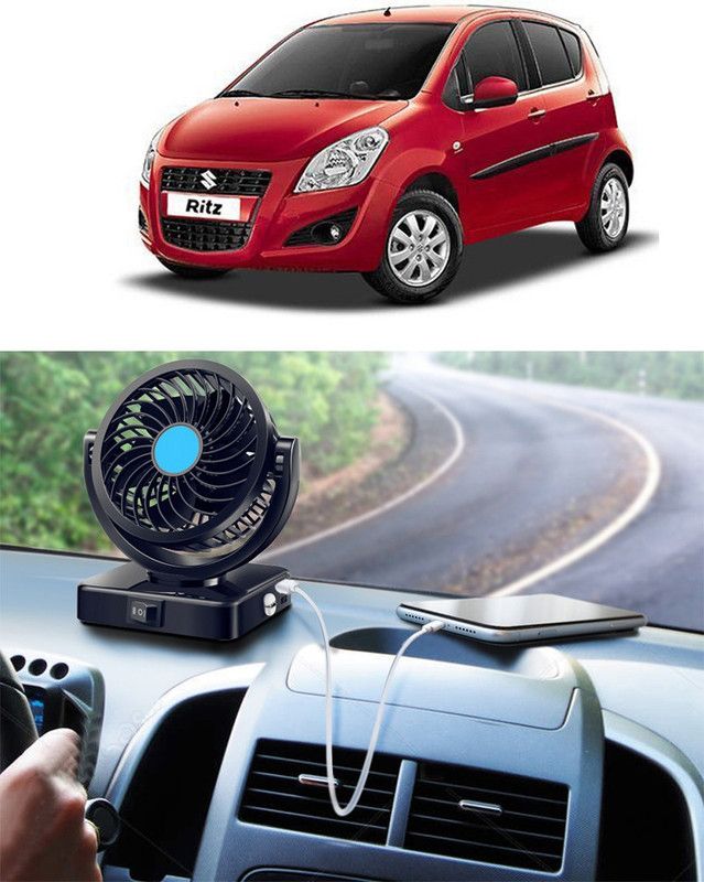 Amulite Car Fan With USB Charging 360 Degree Rotatable Fan-A-325 Car Interior Fan  (12 V)