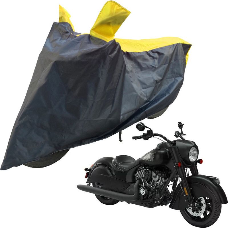 RiderShine Two Wheeler Cover for Indian  (Chief Dark Horse, Black, Yellow)