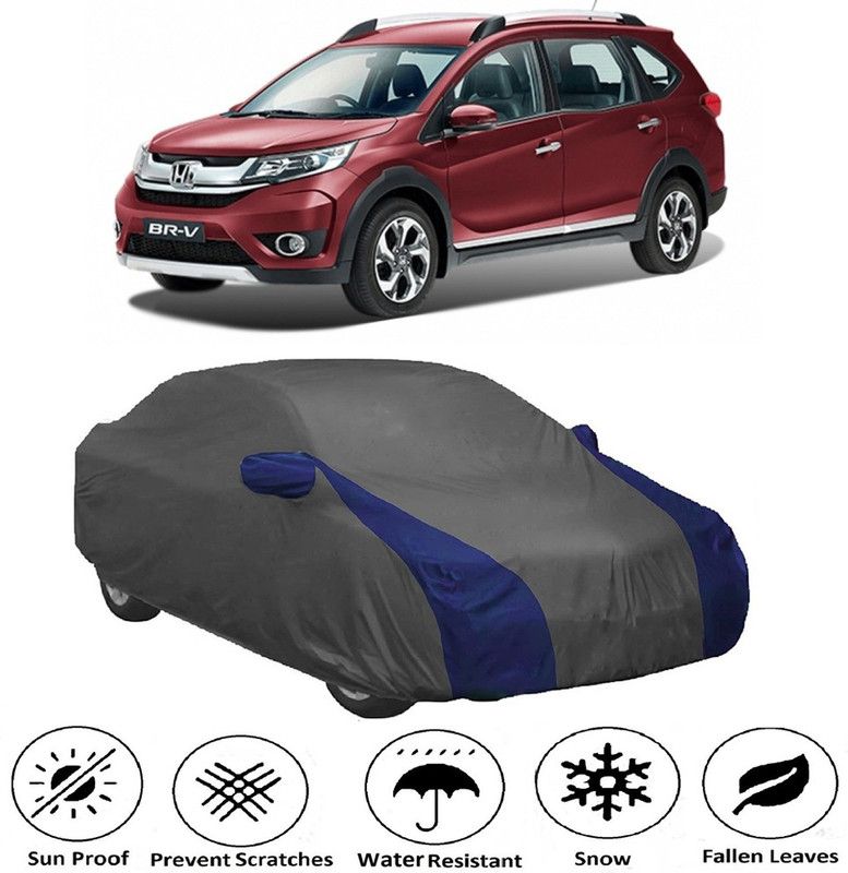 AUTOGARH Car Cover For Honda BRV (With Mirror Pockets)  (Grey, Blue)