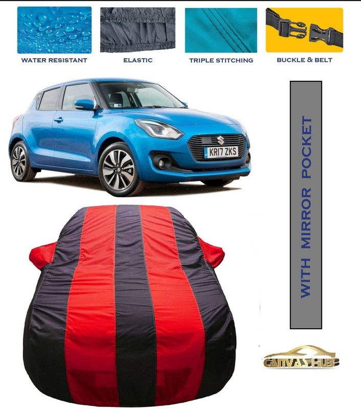 CANVAS HUB Car Cover For Maruti Suzuki Swift (With Mirror Pockets)  (Red, Blue)
