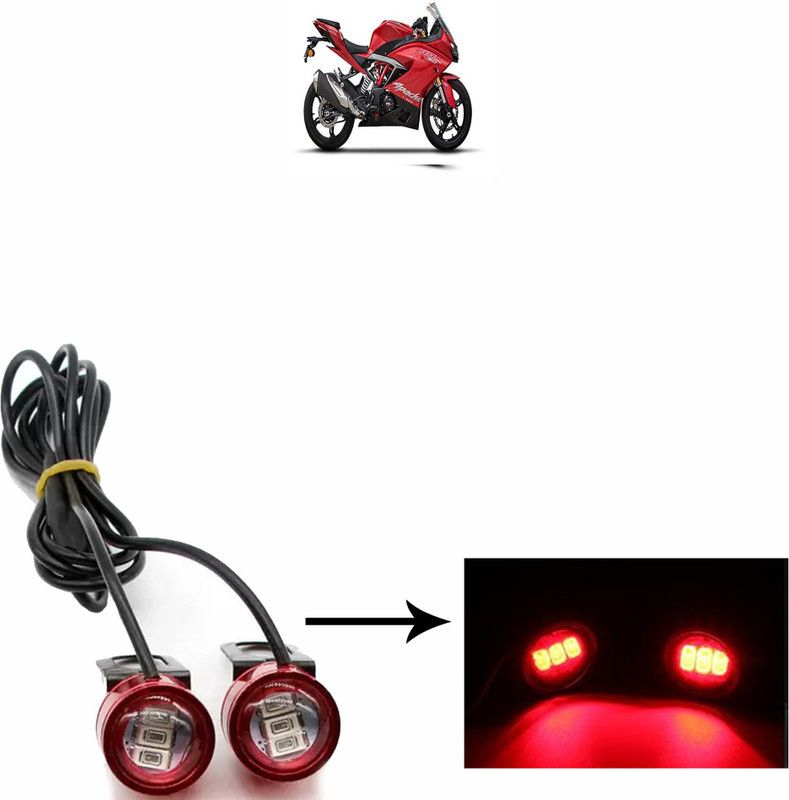 Vagary WATERPROOF BLINKING LIGHT WITH 3 MODES-072 Brake Light, Tail Light, License Plate Light, Parking Light Motorbike LED for TVS (12 V, 10 W)  (Apache RTR 300FX, Pack of 2)