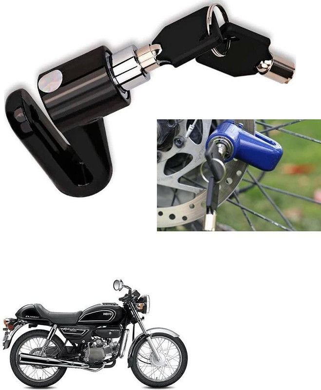AS TRADERS Motorcycle Disc Brake Lock/Disk Lock Security for Hero Splendor Pro Disc Lock  (Blue, Black, Red)