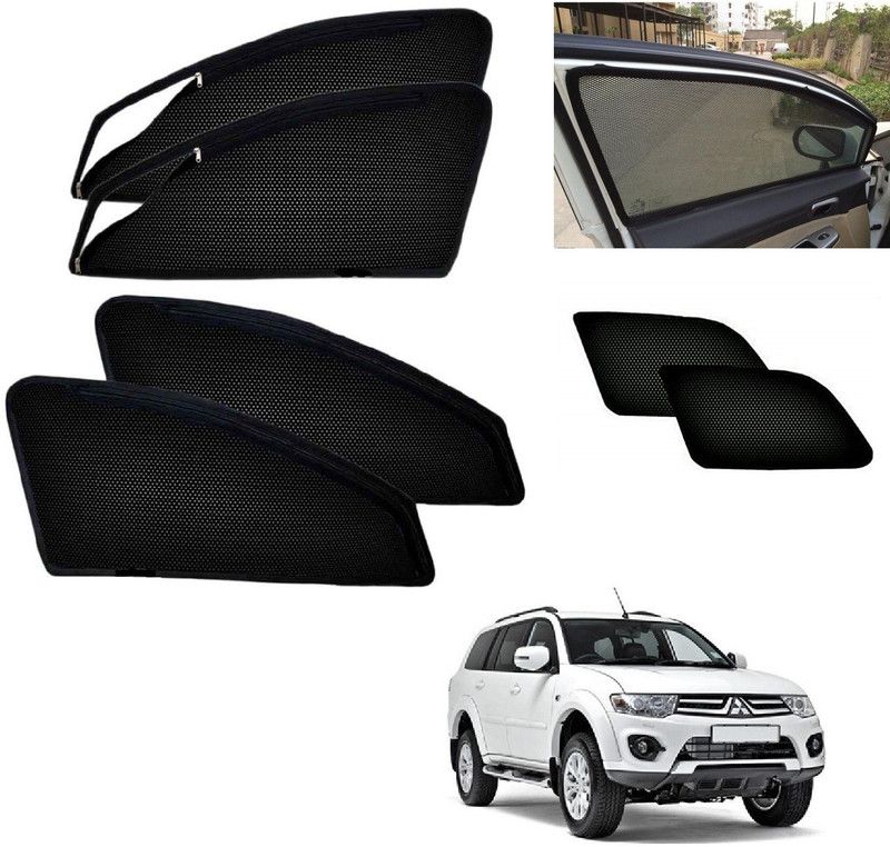 AuTO ADDiCT Side Window, Rear Window Sun Shade For Mitsubishi Pajero Sport  (Black)