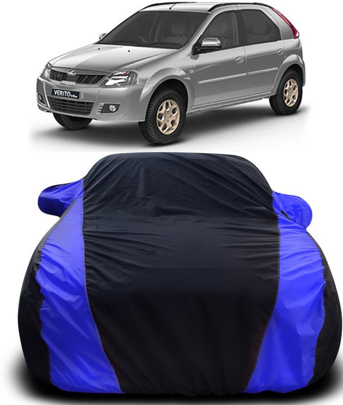 Genipap Car Cover For Mahindra Verito Vibe (With Mirror Pockets)  (Black, Blue)