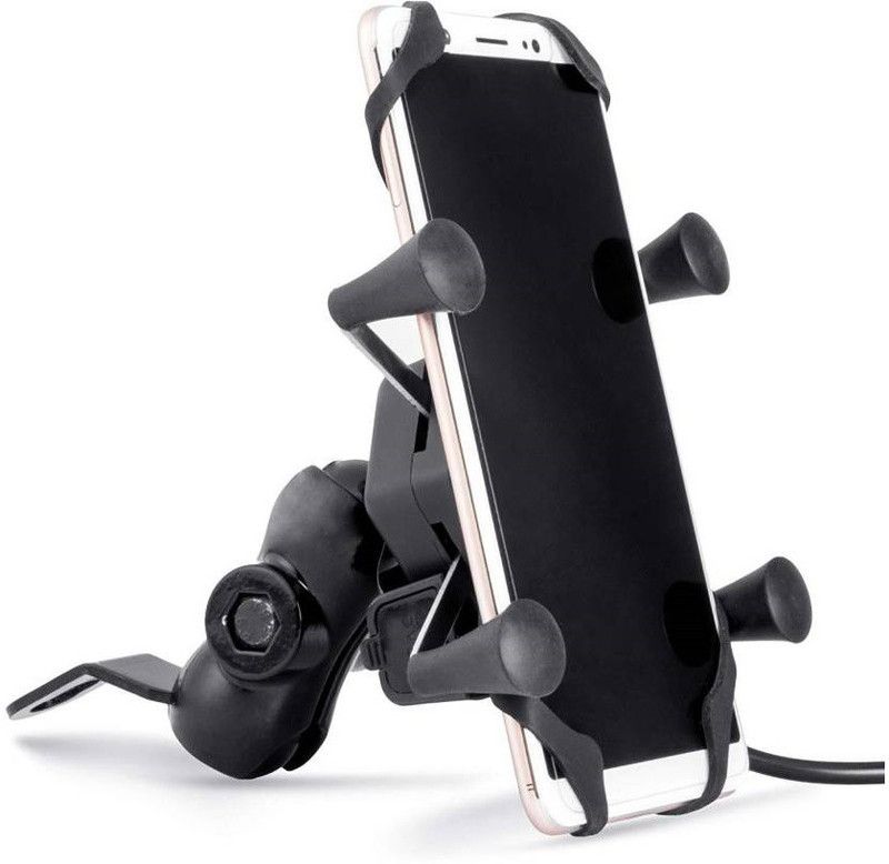 AutoGreat X Grip Mobile Holder Bike Mobile Holder  (Black)