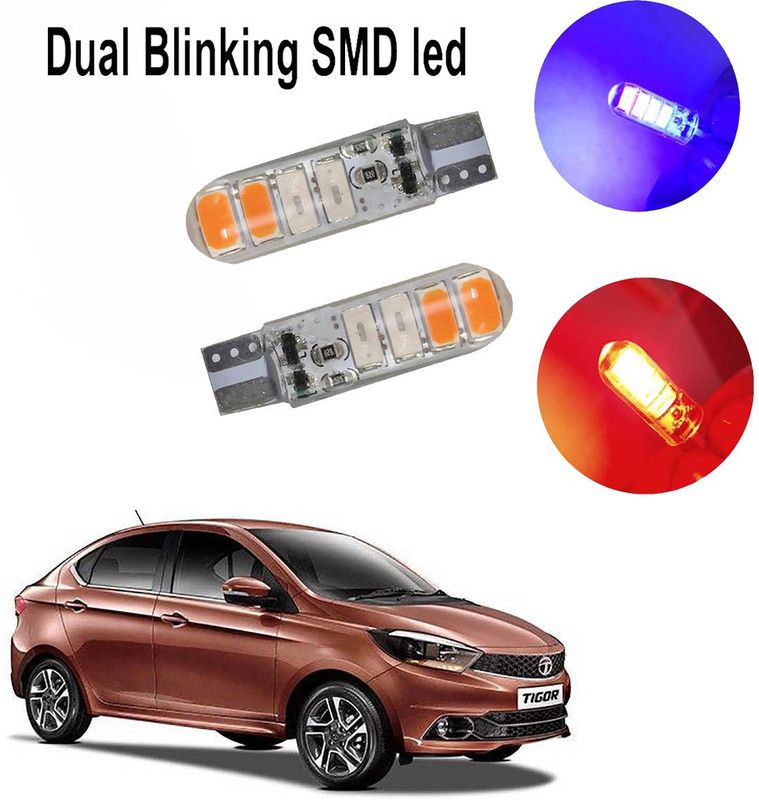Vagary Dual Color Blinking SMD Car Parking Light _0155 Brake Light, License Plate Light, Parking Light, Interior Light Car, Motorbike LED for Tata (12 V, 2 W)  (Universal For Car, Pack of 2)