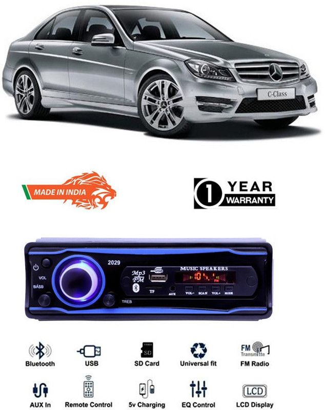 Purpleheart Blue 2029 USB/AUX/SD/BLUETOOTH/FM/MP3 BOOM MASTER STANDARD-PP372 Car Stereo  (Single Din)