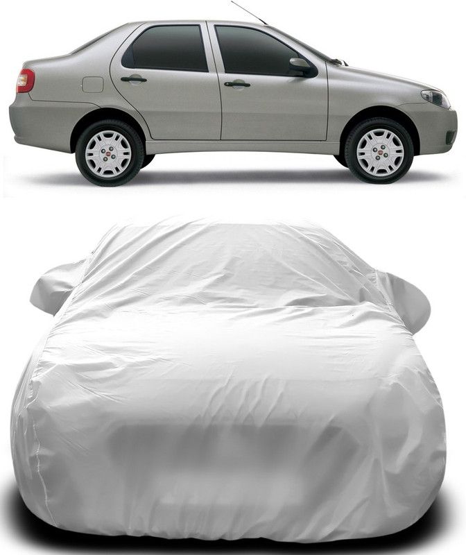 AutoBurn Car Cover For Fiat Sienna (With Mirror Pockets)  (Silver)