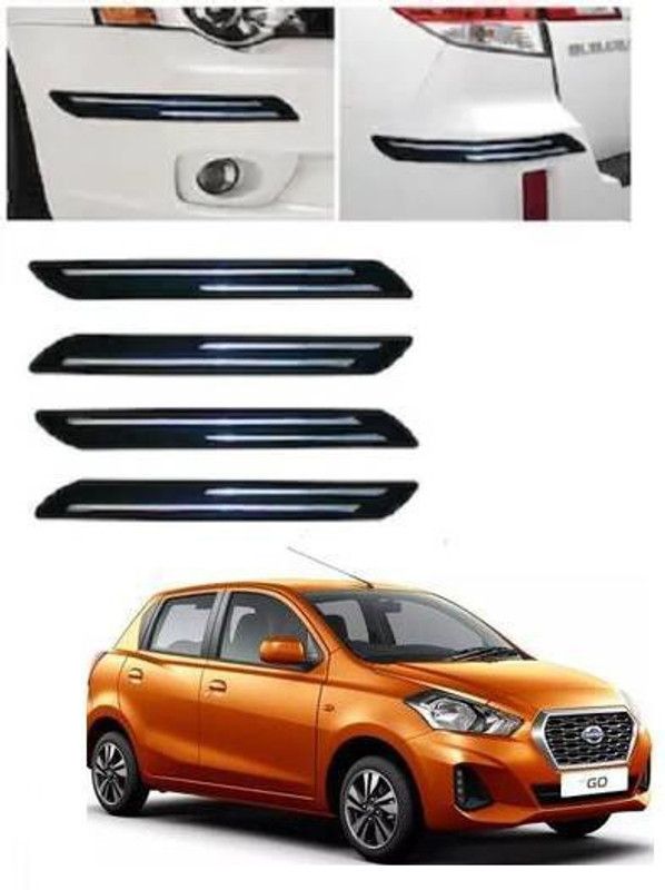 arneja trading company Rubber Car Bumper Guard  (Black, Pack of 4, Skoda, Go)