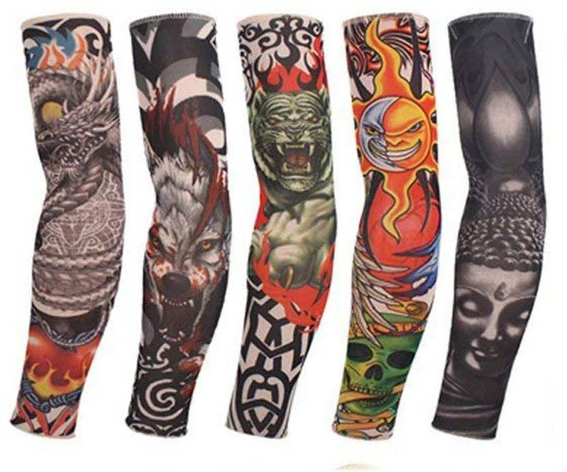 Aadikart Nylon Arm Sleeve For Men With Tattoo  (Free, Multicolor)