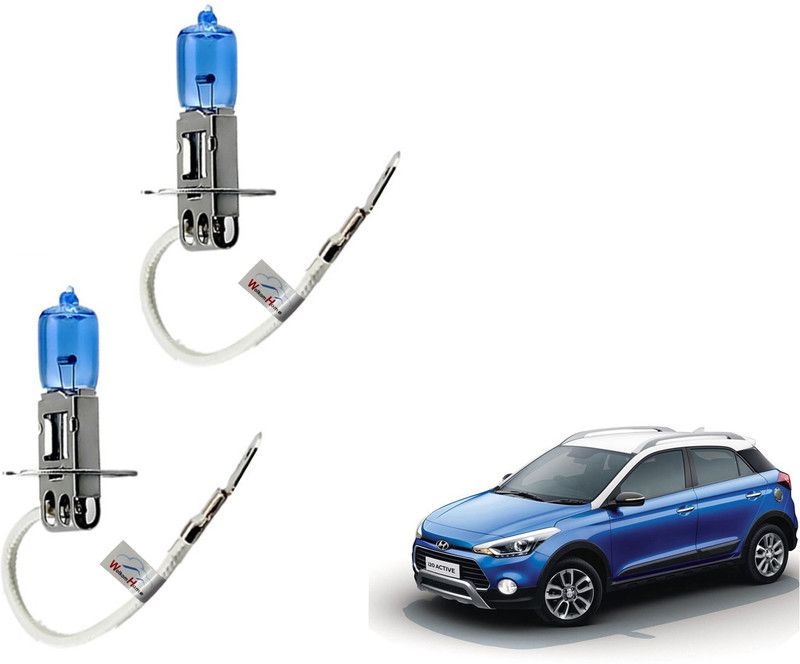 WolkomHome Car H3 halogen headlight Fog lamp bulb 12V - 100W 5000K Cool Blue Ultimate White for Hyundai i20active Headlight Car Halogen (12 V, 100 W)  (Universal For Car, Pack of 2)