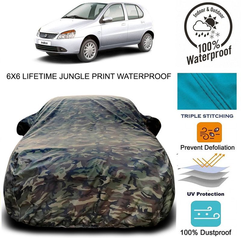 NUMBOR ONE Car Cover For Tata Indicab (With Mirror Pockets)  (Green)