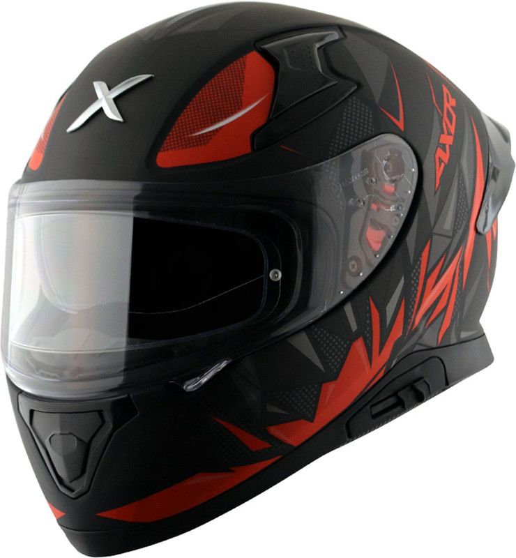 Axor Apex Hunter Dual Visor Motorbike Helmet  (Dull Black Orange)