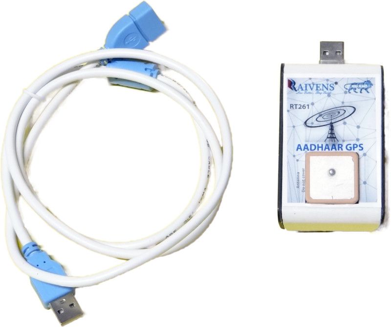 RAIVENS USB GPS for Aadhaar Center | USB GPS RECEIVER | Aadhar Enrollment GPS GPS Device  (White)