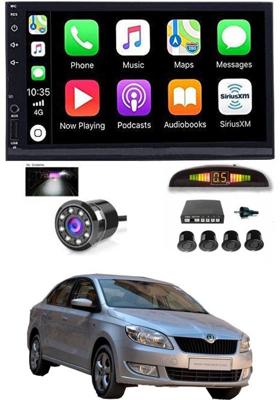 RKPSP 7 INCH Full Double Din Car Screen Stereo Media Player Audio Video Touch Screen Stereo Full HD with MP3/MP4/MP5/USB/FM Player/WiFi/Bluetooth & Mirror Link with Back Rear Camera & Black Sensor For Old Rapid Car Stereo  (Double Din)