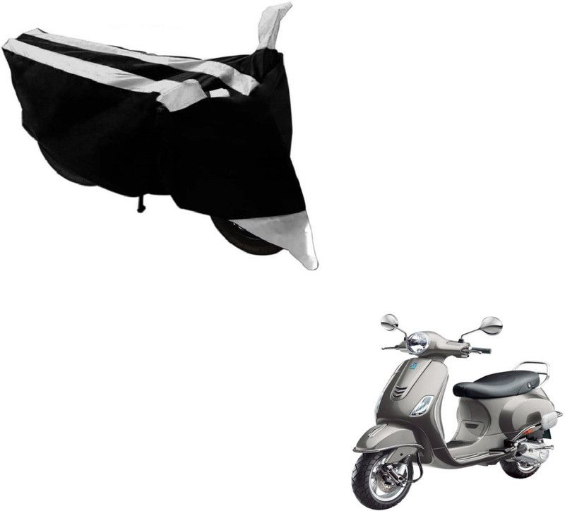 MOCKHE Two Wheeler Cover for Universal For Bike  (Vespa VXL, Black, Silver)