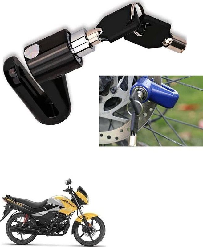 AS TRADERS Motorcycle Disc Brake Lock/Disk Lock Security for Hero Passion Pro i3S Motorcycle Disc Brake Lock/Disk Lock Security for Hero Passion Pro i3S Disc Lock  (Blue, Black, Red)
