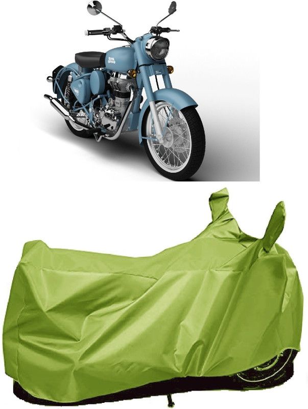 AutoFave Two Wheeler Cover for Royal Enfield  (Squadron Blue, Green)