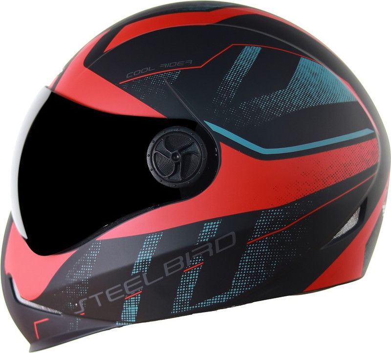 Steelbird Adonis 7WingBlack/Red with Smoke visor Motorbike Helmet  (Multicolor)