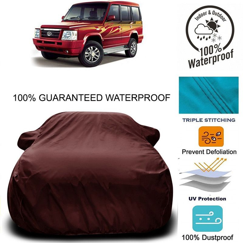 AutoBurn Car Cover For Tata Sumo Gold (With Mirror Pockets)  (Maroon)
