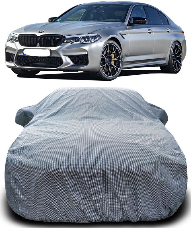AutoBurn Car Cover For BMW M5 (With Mirror Pockets)  (Black, White)