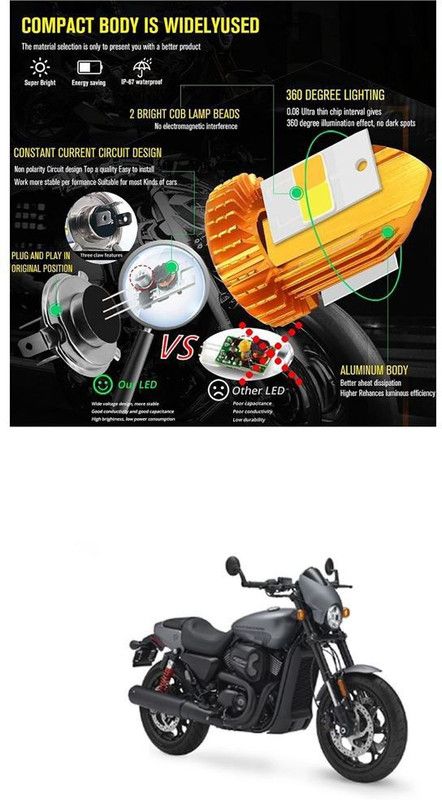 PROEDITION LED Motorcycle Headlight Bulb Hi/Lo Beam LED Car HeadlighT 567 Headlight, Fog Lamp Car, Motorbike LED (12 V, 12 W)  (Universal For Bike, Universal For Car, Pack of 1)