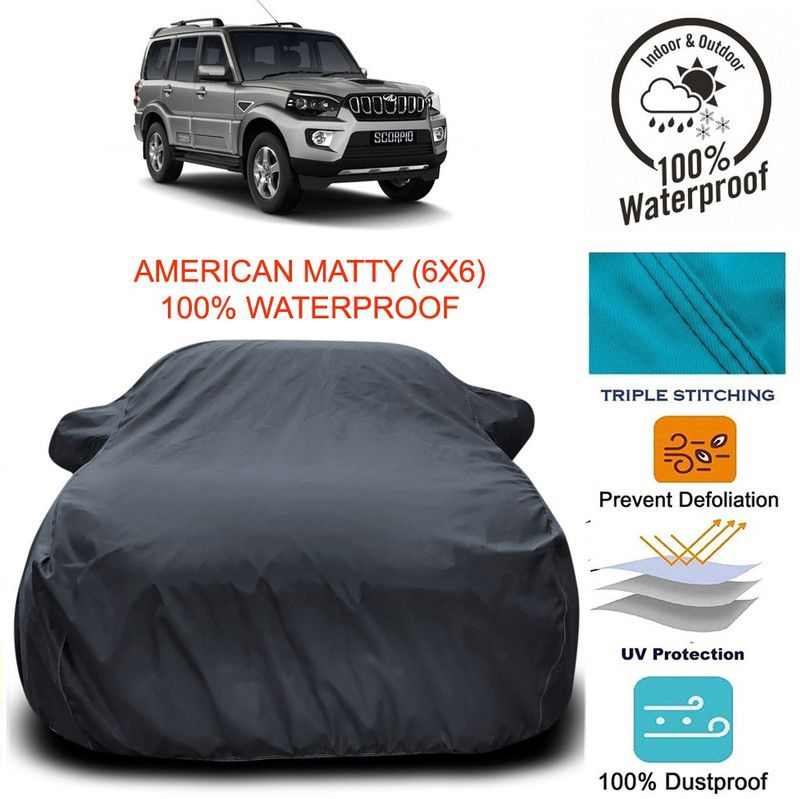 Dvis Car Cover For Mahindra Scorpio 2020 (With Mirror Pockets)  (Grey)
