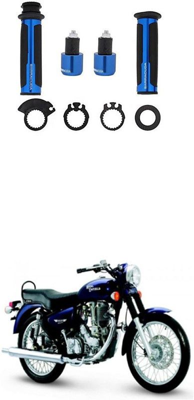 PRTEK 7/8 Handle Bar CNC Aluminum Rubber Handlebar Hand Grips 174 Handle Bar Grip For Royal Enfield NA  (Pack of 2)