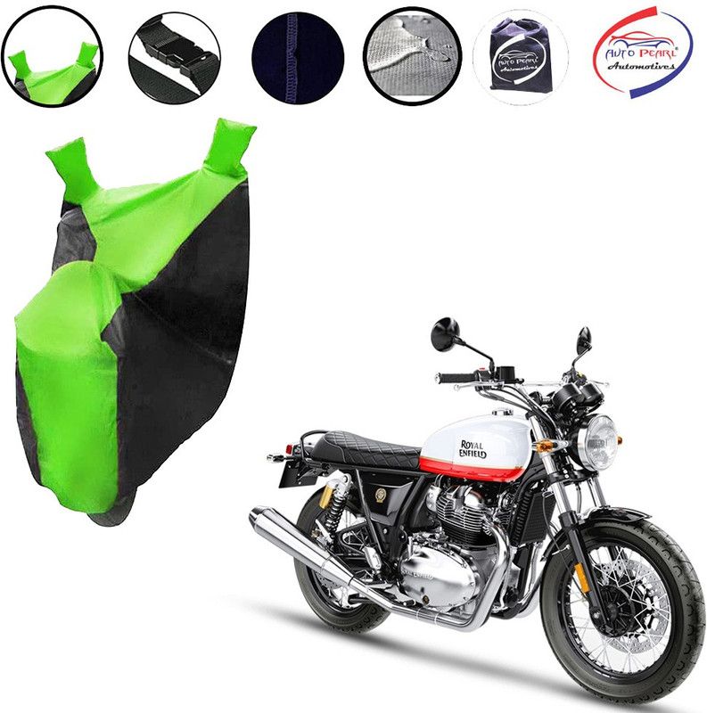 AUTO PEARL Waterproof Two Wheeler Cover for Royal Enfield  (Interceptor 650, Green, Black)