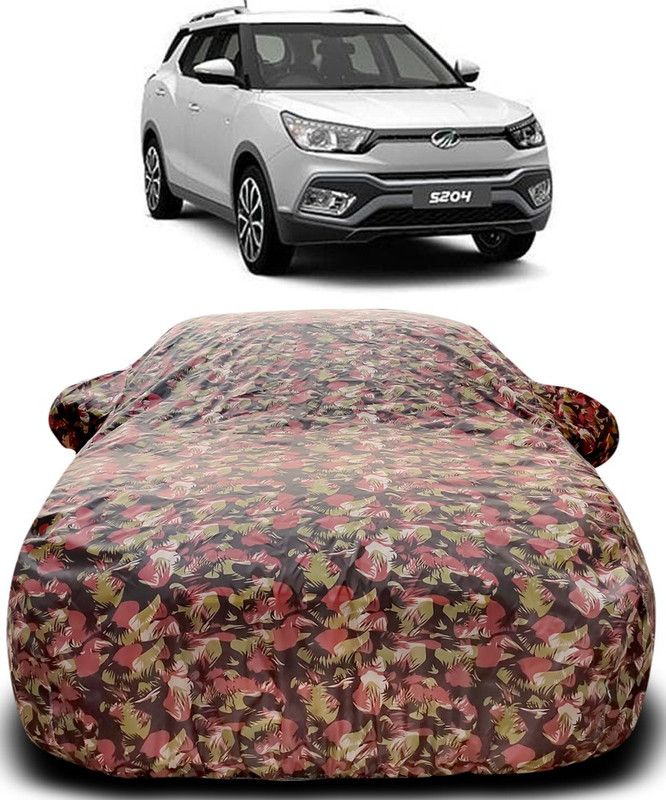 Elegance Car Cover For Mahindra S204 (With Mirror Pockets)  (Green, Red)