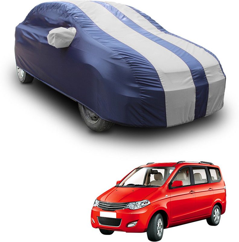 SS FOR YOUR SMART NEEDS Car Cover For Chevrolet Enjoy (With Mirror Pockets)  (White, Blue)