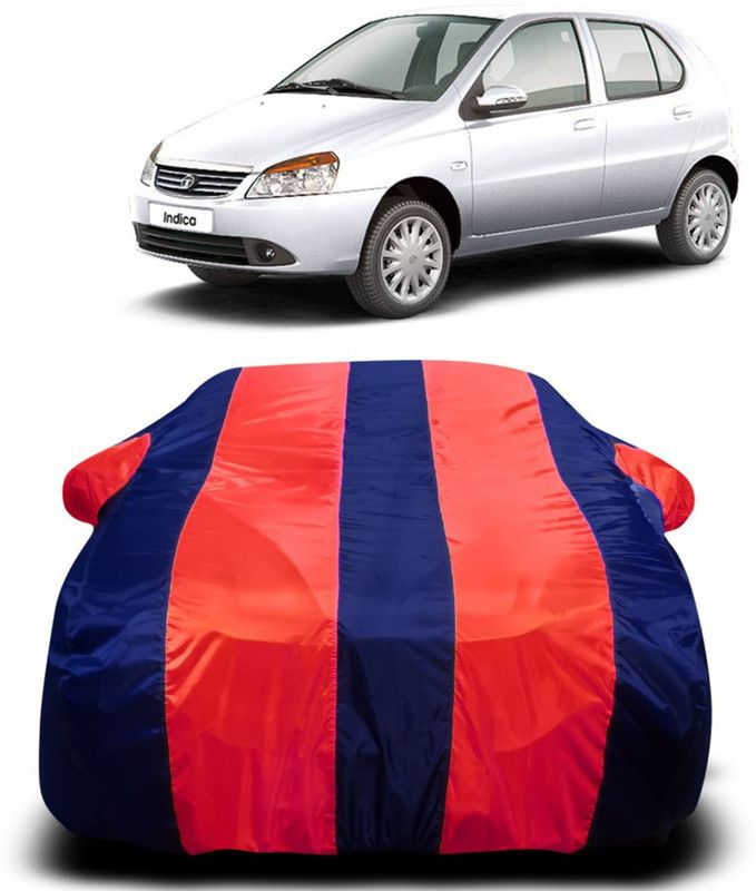Ascension Car Cover For Tata Indicab (With Mirror Pockets)  (Red, Blue)
