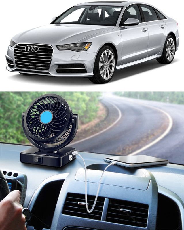 Amulite Car Fan With USB Charging 360 Degree Rotatable Fan-A-030 Car Interior Fan  (12 V)