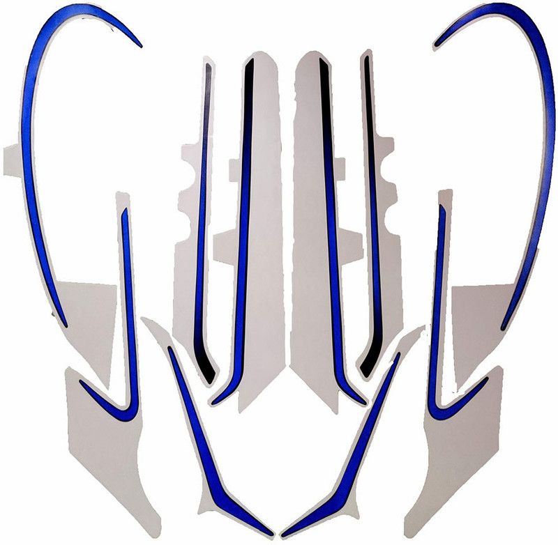 Dateen Sticker & Decal for Bike  (White, Blue)