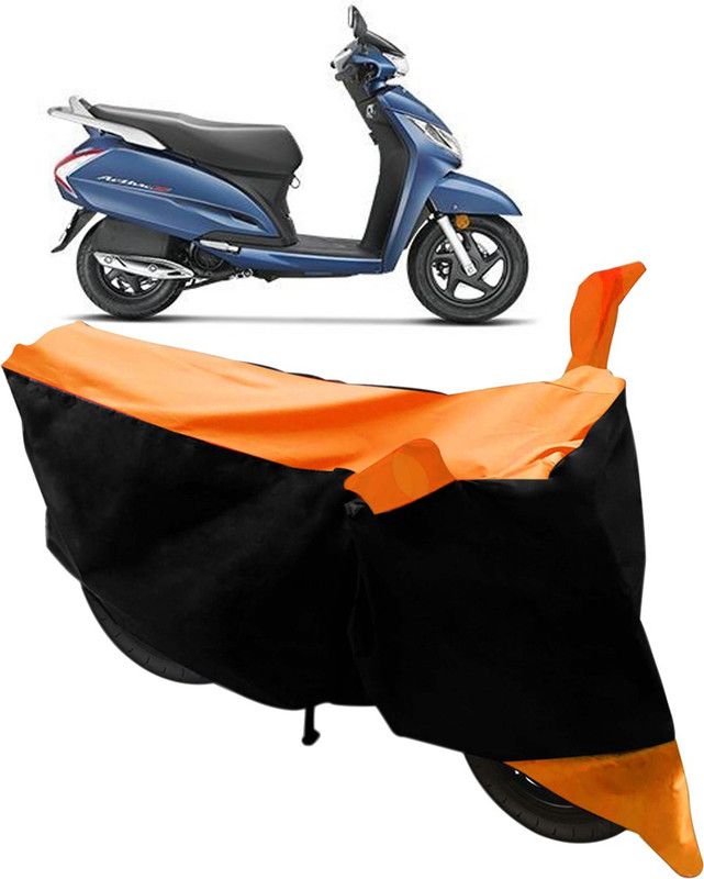 Purpleheart Two Wheeler Cover for Honda  (Black, Orange)